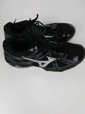 Mizuno Wave Bolt 4 Womens Volleyball Shoes Black/Silver Size 8.5W EUC • $23.70