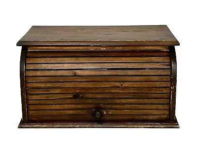 Vintage Handmade Large Roll Top Wood Kitchen Breadbox • $40