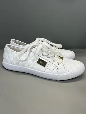 G By Guess GGoadie2-T White Quilted Design Sneakers Shoes Flats Size 10M • $25.99