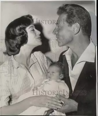 1957 Press Photo Jean Pierre Aumont & Marisa Pavan With Son Jean Claude Aumont • $17.99