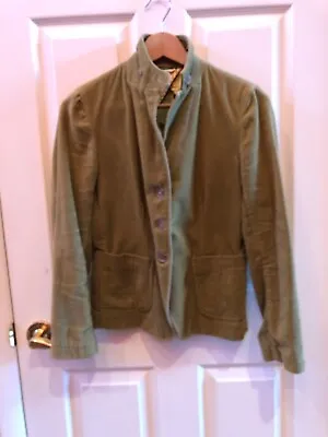 J CREW Women's Bella Green Velvet Jacket 4 Button Blazer Style 85794 P Small • $20