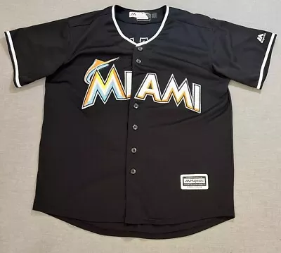 Jose Fernandez Miami Marlins #16 Throwback Majestic Jersey Mens Large Black • $39.99