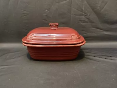 Pampered Chef Deep Covered Baker 3.1 Qt With Lid Model 5092 Cranberry Stoneware • £28.91