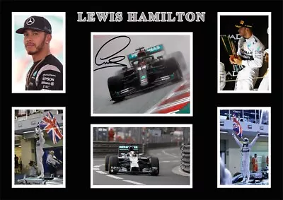 LEWIS HAMILTON Signed A4 Autograph PHOTO Montage Signature Print FORMULA ONE F1 • £6.95