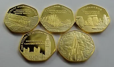 Complete Set Of 5 24ct Gold Commemoratives GREAT BRITISH LANDMARKS COLLECTION  • £24.99