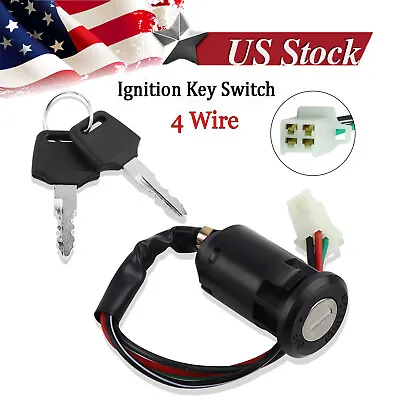 Universal Motorcycle Ignition Switch Key For Honda Yamaha Kawasaki Suzuki 4 WIRE • $10.40