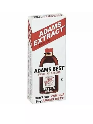 Adams Best Twice As Strong Vanilla 4oz Glass Bottle (Pack Of 3) • $44.55