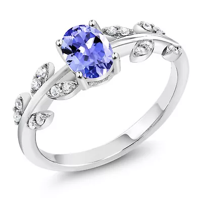 925 Sterling Silver Tanzanite Olive Vine Branch Engagement Ring For Women (0.96 • $89.99