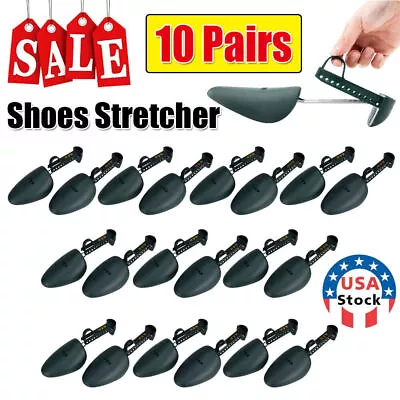 10 Pairs Men Adjustable Practical Green Plastic Shoe Tree Shaper Shoe Stretcher • $22.99