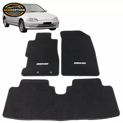 Fits 01-05 Honda Civic 4Dr EM2 Logo OE Fitment Nylon Black Floor Mats Front Rear • $47.99