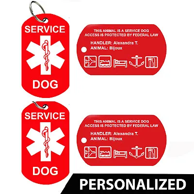 $7.95 • Buy Service Dog ID Card - Pet Tags, Dog Tags, Personalized (Set Of 2)