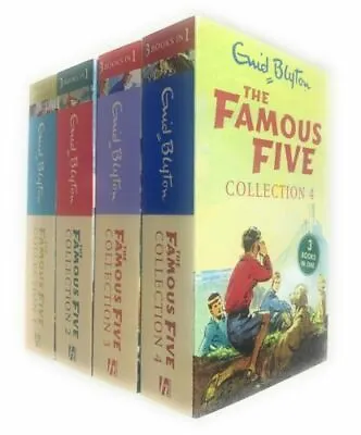 £14.99 • Buy The Famous Five 12 Titles In 4 Books Collection Set For Children By Enid Blyton