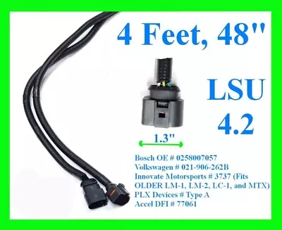 4FT 48  LSU4.2 Fit Bosch WBO2 Wideband O2 Sensor Extension Harness Cable LSU 4.2 • $32.99