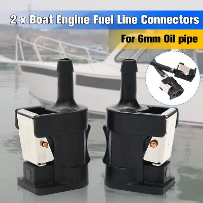 2Pcs Marine Boat Fuel Line Connector 1/4  Hose Outboard Tank Engine For Yamaha • $22.89