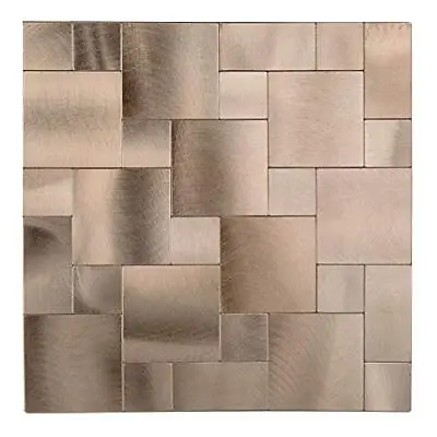 $57.30 • Buy Metal Tile Backsplash Peel And Stick Is50 Bronze 5pc/pack For Kitchen Wall Bat