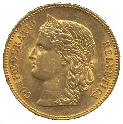 20 Franc Gold Coin Helvetia 1896 Switzerland In Capsule D0575 • $534.90