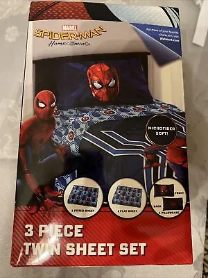 Marvel Spider-Man Saving  Day Microfiber 3 Piece Twin Sheet Set Multi Color S7 • $40
