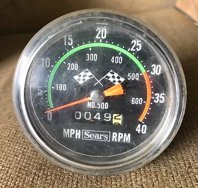 Vintage SEARS  No. 500 Bicycle 0-40 MPH RPM Speedometer Odometer • $39.99
