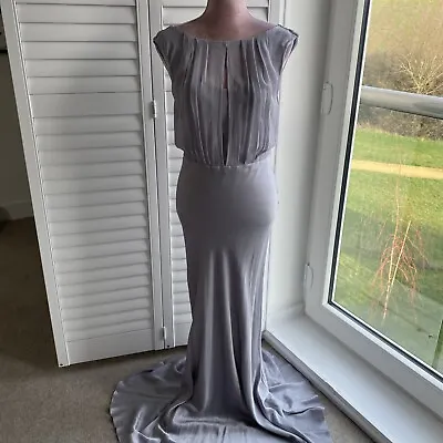 Ghost Silver Grey Hollywood Claudia Maxi Prom Bridesmaid Dress - Size P Xs 6/8 • £74.99