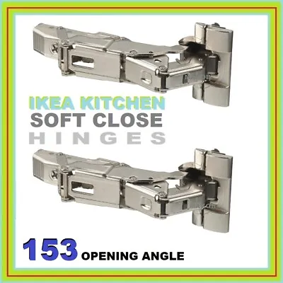Ikea Hinges Utrusta Soft Close Kitchen  Metod 153 Degree New 2 Pack 104.272.62 • £116.95