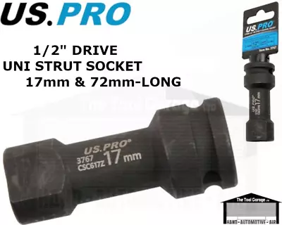 US PRO Tools 17mm Strut Socket Compatible With Unistrut Length 72mm 1/2  Dr 3767 • £11.60