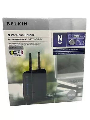 New Belkin N Wireless Router IEEE 802.11 B/g/n 300Mps WPS Reconnect 4 LAN Ports • $80