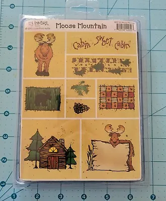 DJ Inkers Moose Mountain Set Of 9 Rubber Stamps Country Rustic Cabin Trees • $4.99