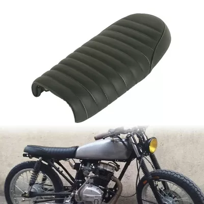 Durable Flat Cafe Racer Saddle Seat Cushion Fit For Honda Yamaha Kawasaki Black • $38.99