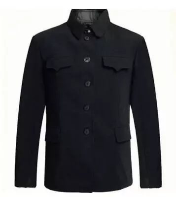 Chinese Tang Suit Mens Single Breasted Tunic Outwear Wool Suit Mao Blazer Jacket • $113.11