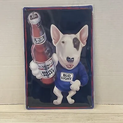 Spuds Mackenzie Bud Light Tin Sign Budweiser Beer Bottle Spud Dog New Bud • $13.95