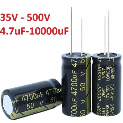 35V-500V High Frequency LOW ESR Radial Electrolytic Capacitor 4.7uF-10000uF 105C • £2