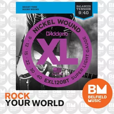 D'Addario EXL120BT Electric Guitar Strings XL 9-42 Super Light Balanced Tension • $14.99