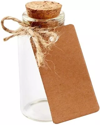 Mini Glass Bottles With Cork Stoppers Mini Vials Cork Tiny Glass Jars 47 Jars • $14.99