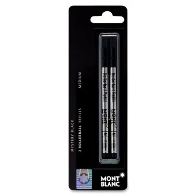 Mont Blanc Rollerball Pen Refill Med Point 2/Pack Black (MNB107877) • $25