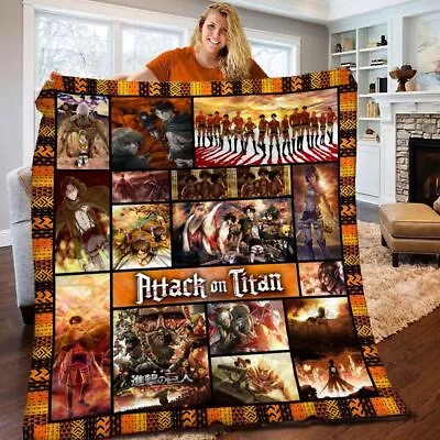 Attack On Titan Quilt Attack On Titan TV Series Quilt Blanket Soft And Cozy • $59.95