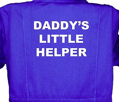 Daddy's Little Helper Baby Childrens Kids Coverall Boilersuit Overall 1-7yr • £22.94