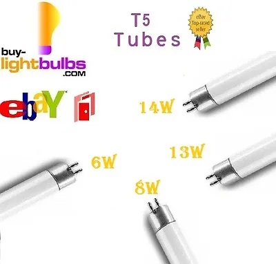 2x NEW T5 Fluorescent Tubes 6W/8W/13W/14W White Bulb Lamp BNIB • £13.99