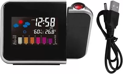 £8.69 • Buy LED Digital Projection Alarm Clock Temperature Time Projection LCD Display Black