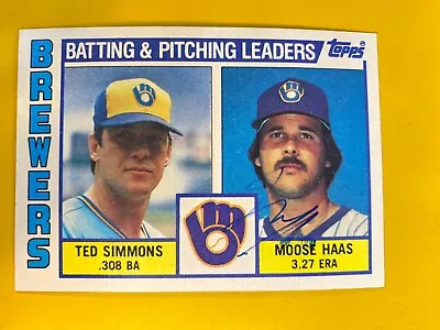 RS4510 1984 Topps #726 Brewers TL Moose Haas BREWERS  HAND SIGNED AUTOGRAPH • $10