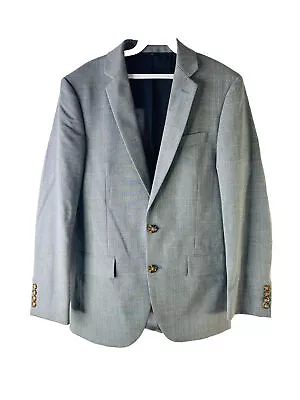 J. Crew Mens 36S Thompson Wool Two Button Sport Coat Blazer Jacket Gray • $48.94