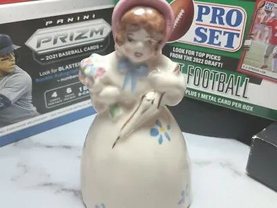 Vintage CALIFORNIA POTTERY GIRL W/ Flowers And Parasol FIGURINE • $9.99