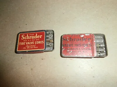 2 Vintage Schrader Tire Valve Cores Tins • $22.99