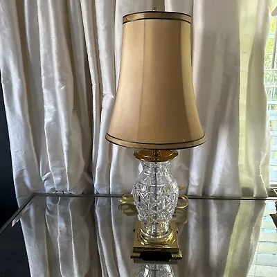 Waterford Crystal Gold Lamp Hollywood Regency. No Shade. • $145