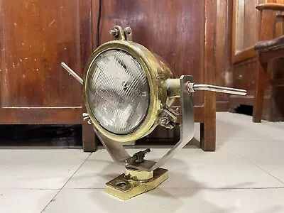 Original Salvaged Nautical Maritime Boat Brass Mini Ship Spot Light • $398.91