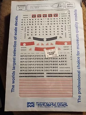 HO Scale Decals Microscale 87-98 Chicago Burlington & Quincy RR Cab Locomotive • $2