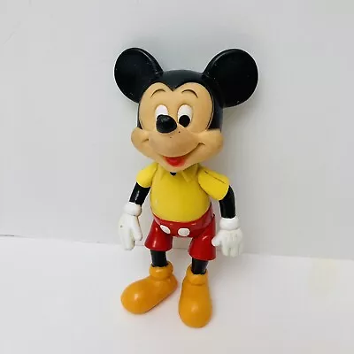 Vintage Walt Disney Mickey Mouse Plastic Poseable Jointed Figure 5.5  Hong Kong • $10.97