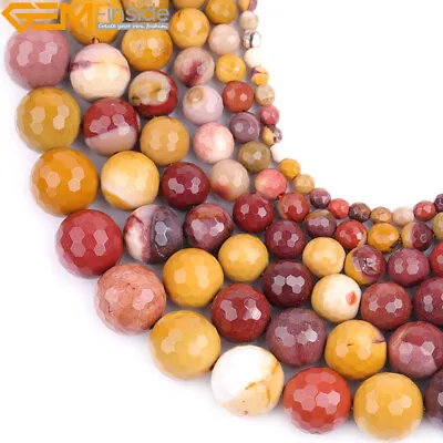 Natural Faceted Mookaite Jasper Multicolor Gemstone Beads Jewelry Making Strand • $5.31