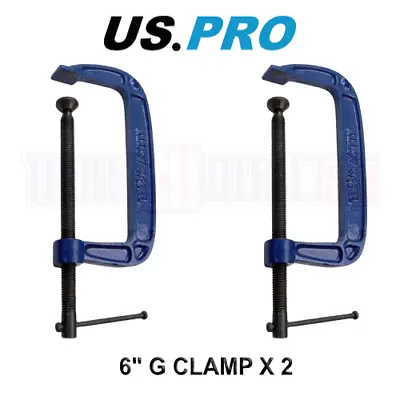 US PRO Tools G Clamp Set 150mm 6 Inch Clamps 2pc 2682 • £14.83