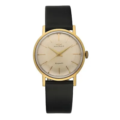 Vintage Movado Kingmatic 34mm Gold Filled Leather Automatic Men's Watch • $485