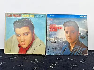 Elvis Presley Vinyl Record Pair: Loving You LPM-1515 & Christmas Album LSP-1951e • $20.99